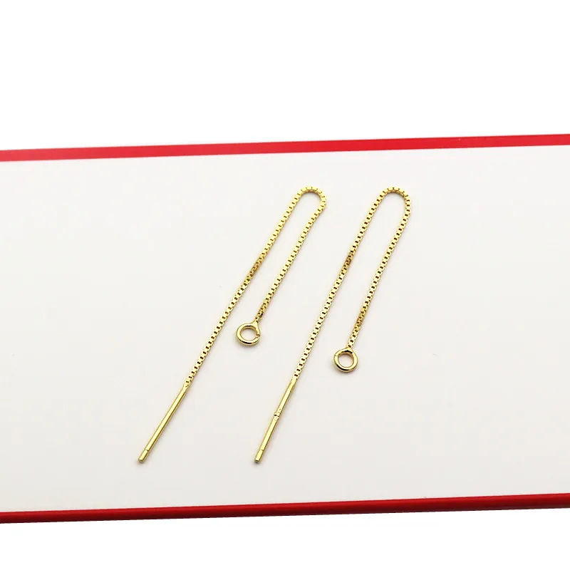 Solid 925 Sterling Zilveren Box Ketting Oorbel Draad Met Ope