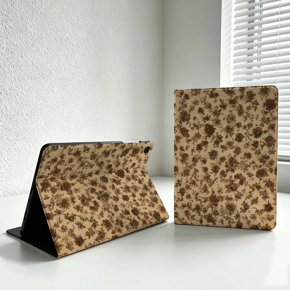 Creative Retro Floral Pattern Cover For Samsung Galaxy Tab S11 S10 S9 S8 S7 A11 A9 A8 Ultra Lite FE Plus Soft Inch Tablet Case