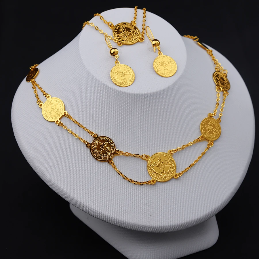 24K גולדלן עגול שני חלקים, תכשיטי נשים דובאי, אתיופיה, אירופה, דובאי, ארה 