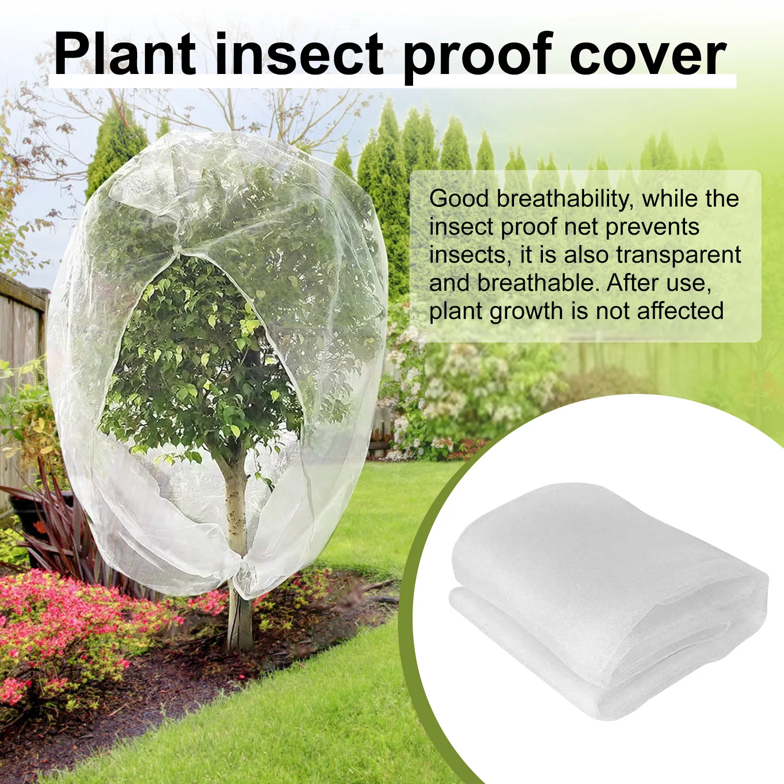 Large Fruit Tree Netting Bags with Zipper and Drawstring Garden Birds Nettings for Cherry Apple Tree Blueberry Bushes