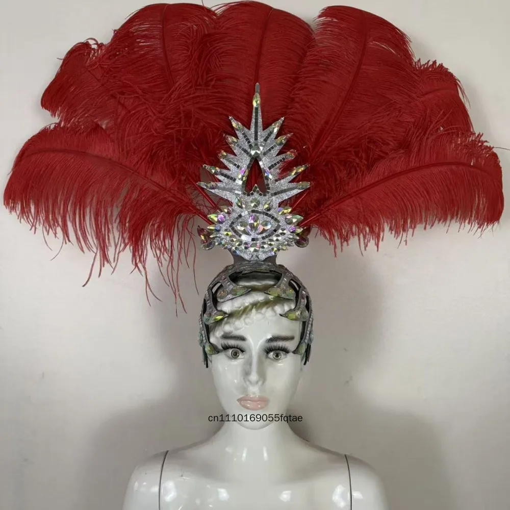 Feather Headdress Samba Costume Accessories For Carnival Halloween Party Bar Show Cosplay Wing Headpiece Adult Festivel Dress Up