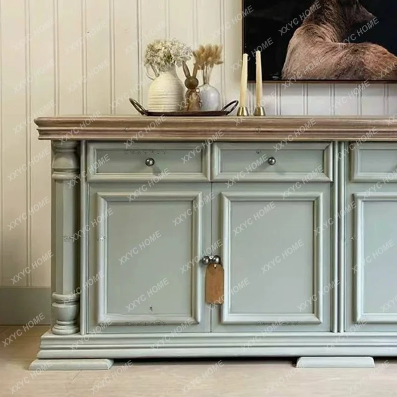Luxury Sideboard Living Room Wall Color Contrast Storage Large Capacity