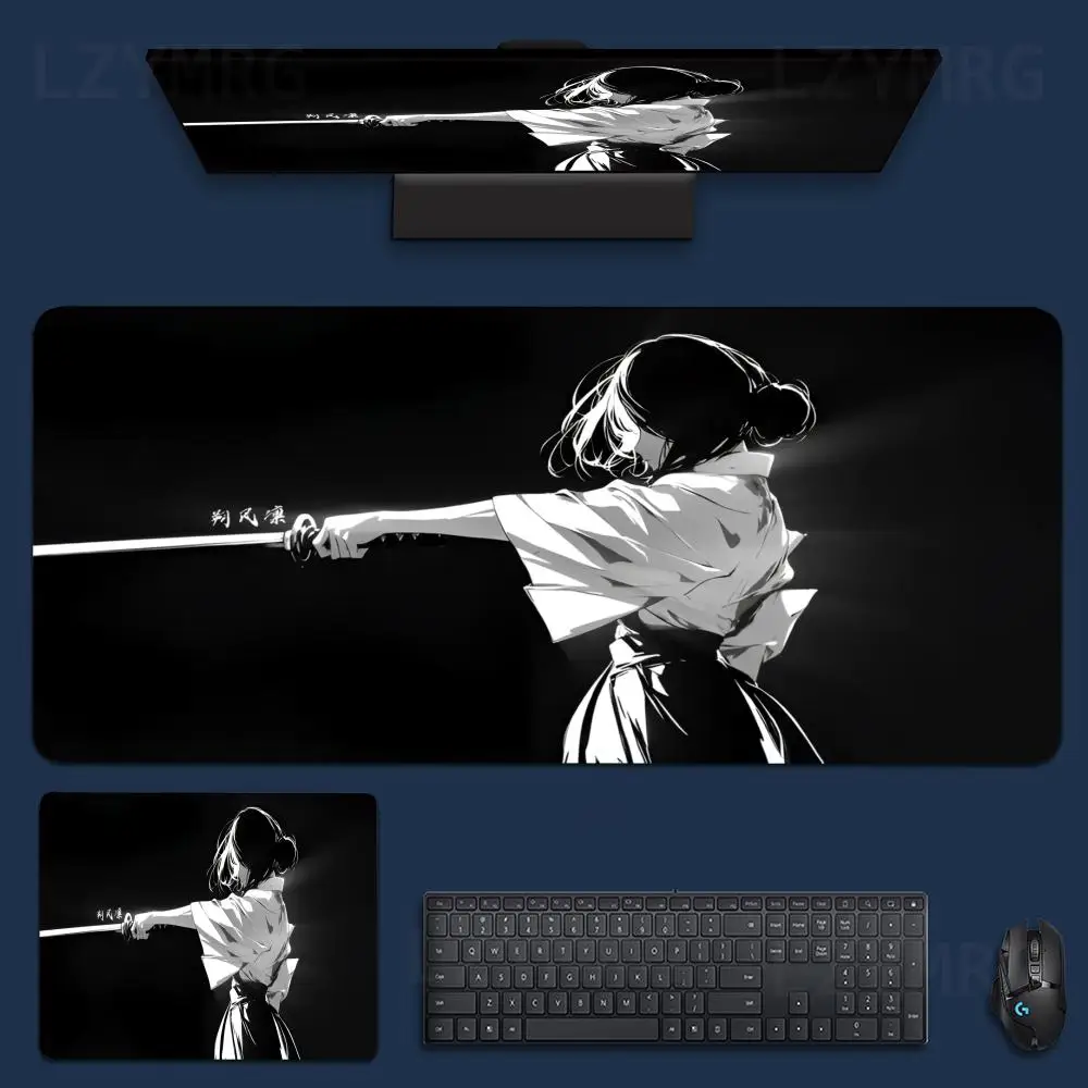 

Japanese Samurai Mouse Pad Large Computer Office Game Table Mats XXL Rubber Anti-slip Gaming Keyboard Mousepads Long Desk Pads