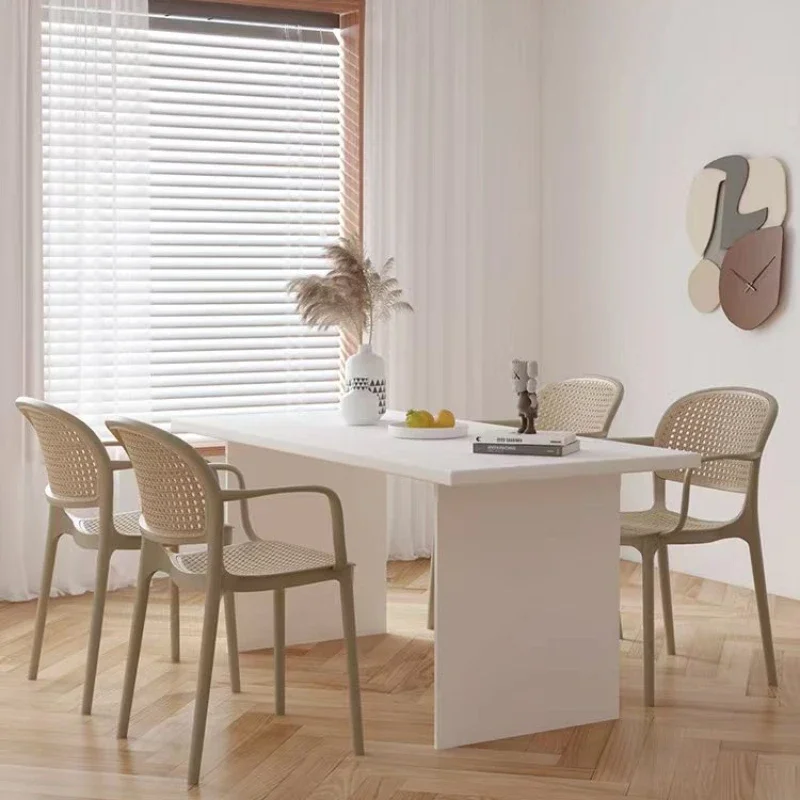 

Makeup Plastic Dining Chairs Nordic Outdoor Backrest Desks White Chairs Design Minimalist Ergonomic Moveis Home Furniture
