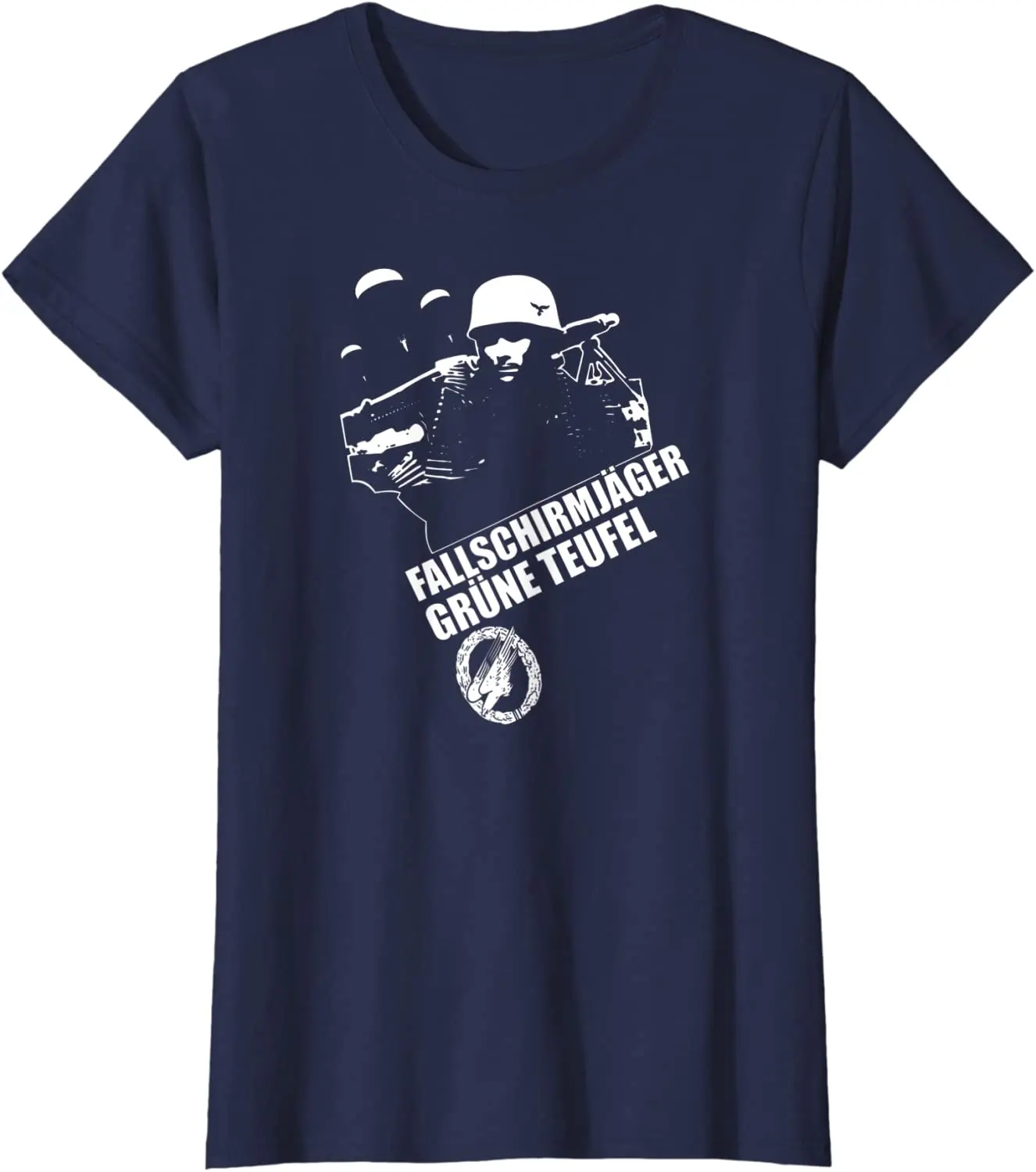 Fallschirmjager GRUNE TUFEL WW2 Paratrooper T Shirt. Short Sleeve 100% Cotton Casual T-shirts Loose Top Size S-3XL