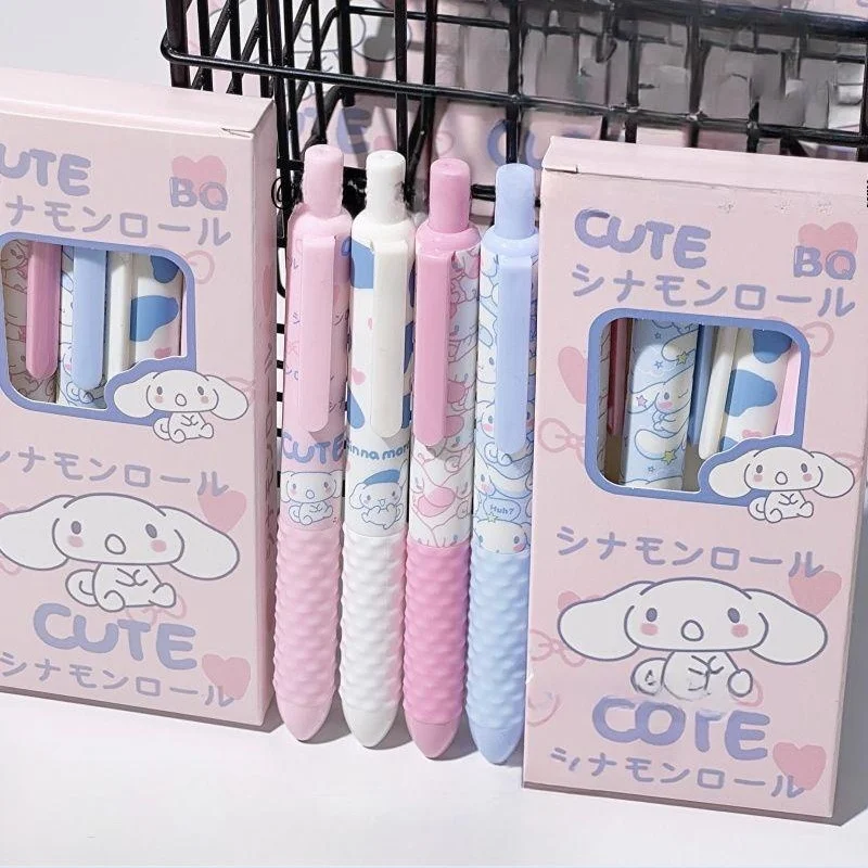 

Sanrio cartoon Cinnamoroll animation press neutral pen 4 cute 0.5 quick dry black non-wipe creative kawaii new kawaii wholesale