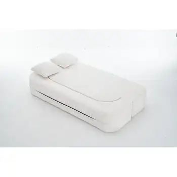 三人座可轉換沙發床,雪尼爾布料,高密度海綿填充,真空壓縮,象牙色 8 最佳銷售 三人沙發床 - №1