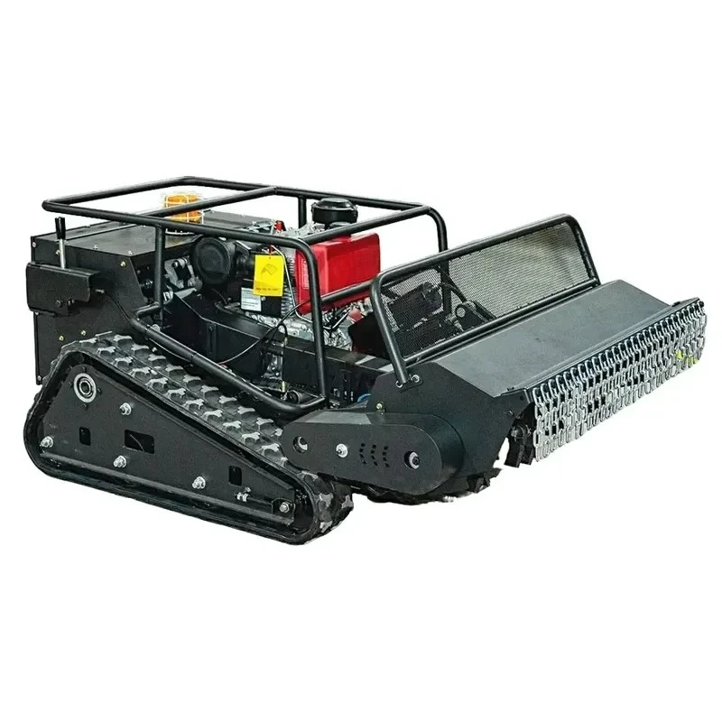 Hot Selling Cutting Width 800mm Grass Crawler Remote Control Lawn Mower Farm Orchard Greening Flail Lawn Mower