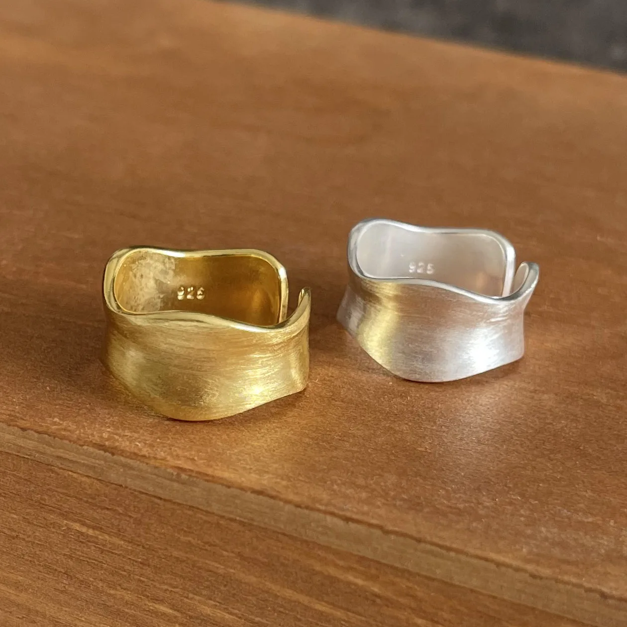 925 Sterling Zilveren Eenvoudige Ring Voor Vrouwen Fijne Sieraden Vinger Verstelbare Open Eenvoudige Vintage Gouden Ring Voor Feest Verjaardagscadeau