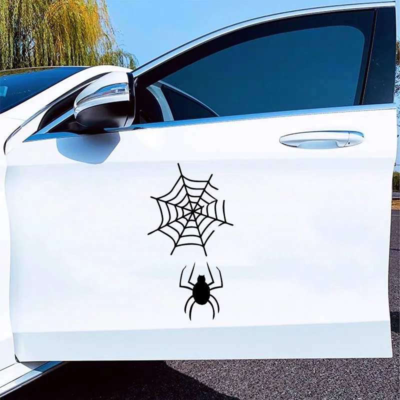 CS-11842# Наклейка на авто Паук и паутина Spider and Web Car Sticker Vinyl Decal Waterproof Auto Decors Car Accessories