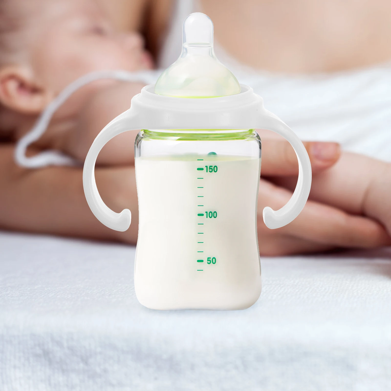 

2 шт., ручки для бутылочек для кормления с защитой от ожогов, эргономичная ручка для младенцев, портативные держатели для бутылочек с молоком, простые в использовании аксессуары