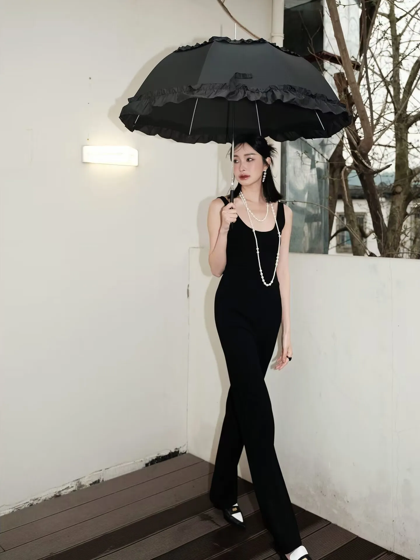 

Женский комбинезон MOSU Bla Elastic U-Ne Svel: длинные повседневные брюки с высокой талией, прямые штанины, для работы и отдыха