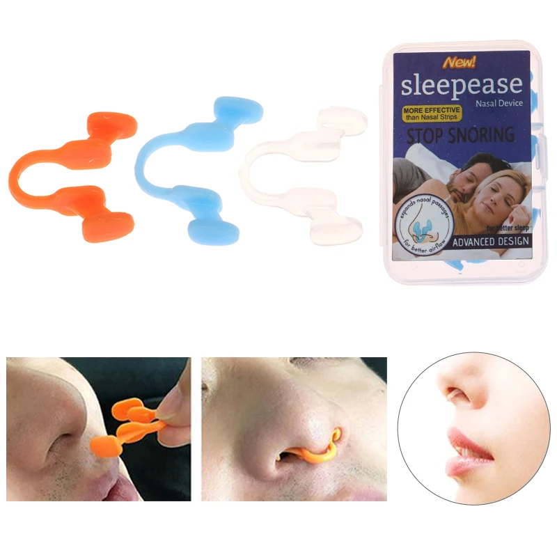 Anti Snore Nasal Dilator Stop Snoring Silicone Nose Clip Sport Easy Breath Nasal Clip Stop Snoring Aid Device Improve Sleeping