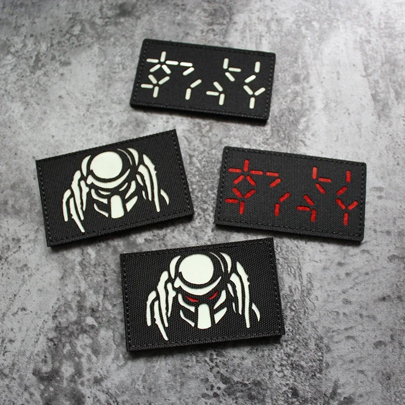 Reflective Dark Predator IR Laser Carved Glow Hook and Loop Patch Iron Blood Warrior Arm Badge Personalized Morale seal patches