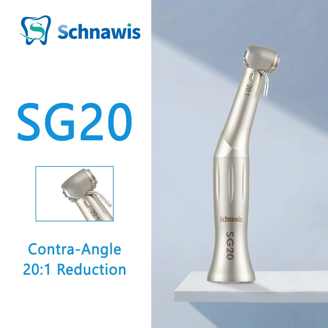 

NSK S.Max SG20 contraangulo Dental Low Speed Handpiece 20:1 Reduction Implant Surgery Contra Angle Handpiece Air Turbine