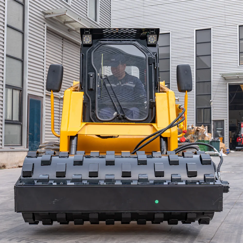 Heavy Duty Skid Steer Loader 1.5m Compactor Wheel Asphalt Roller Attachment Compatible for Bobcat USA STOCK