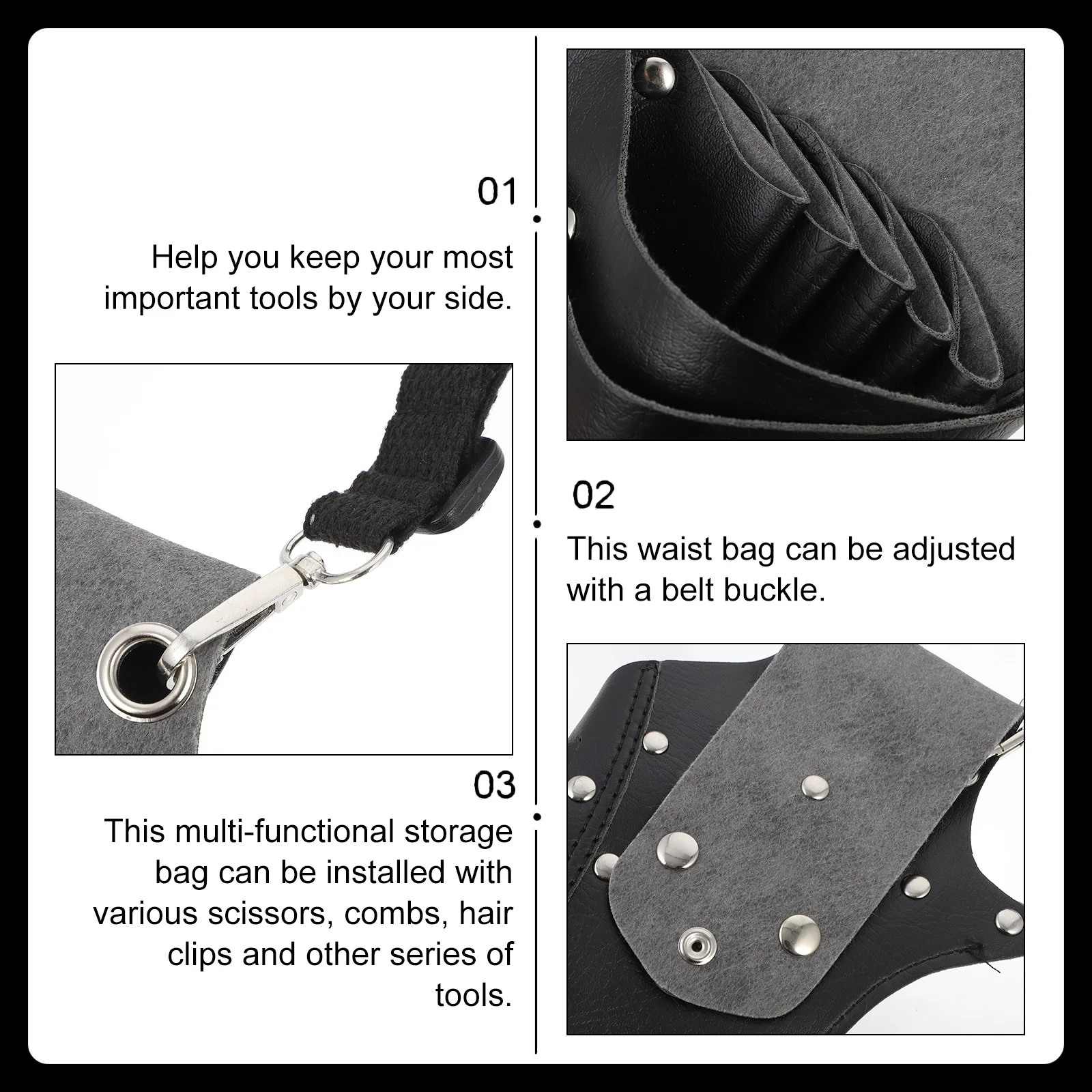 Barber Tool Bag Stylist Pouch Scissor Storage Organizer Durable PU Multi-Functional Hairstylist Kit Pouch