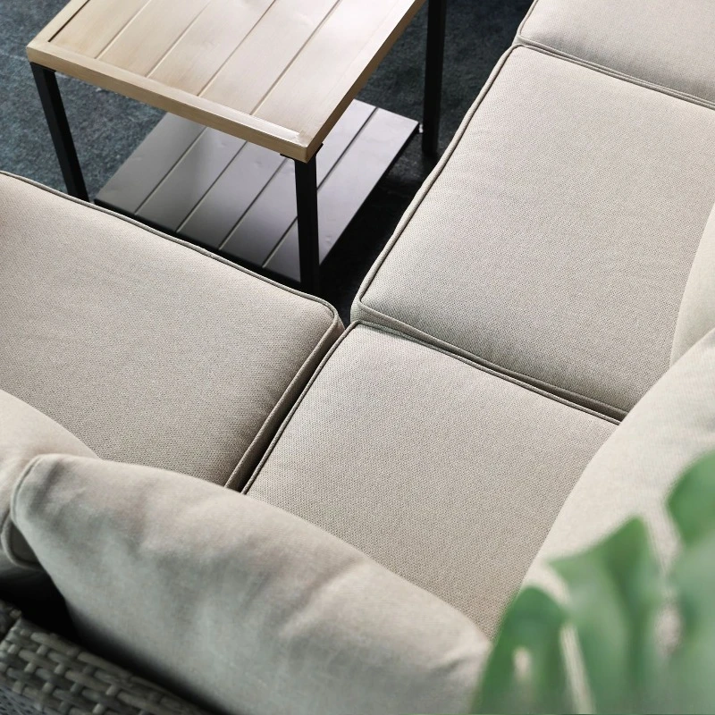 Divano per protezione solare impermeabile per esterni, sedia per tre persone in rattan, cortile nordamericano, giardino, divano combinato, terrazza, villa