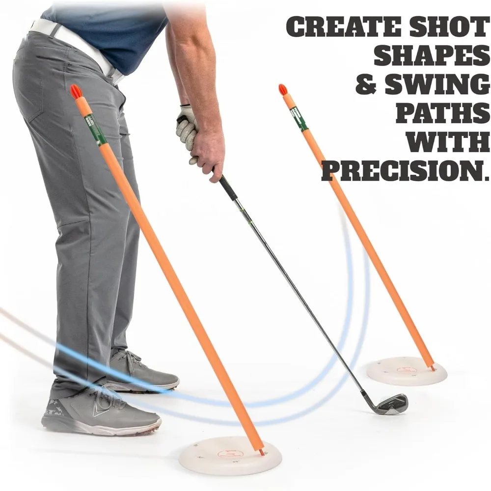 The Perfect Golf Swing Trainer | Quickly Adjust Golf Alignment Stick Angles |Golf Training Aid with Two Alignment Discs and Rods