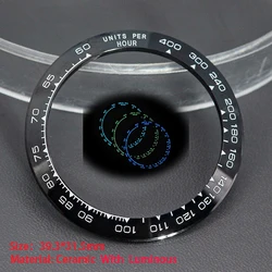 39.3*31.5mm Daytona Ceramic Bezel Insert Fit Rolex Daytona 116500 116520 Watch Repair Parts Green Blue  Luminous