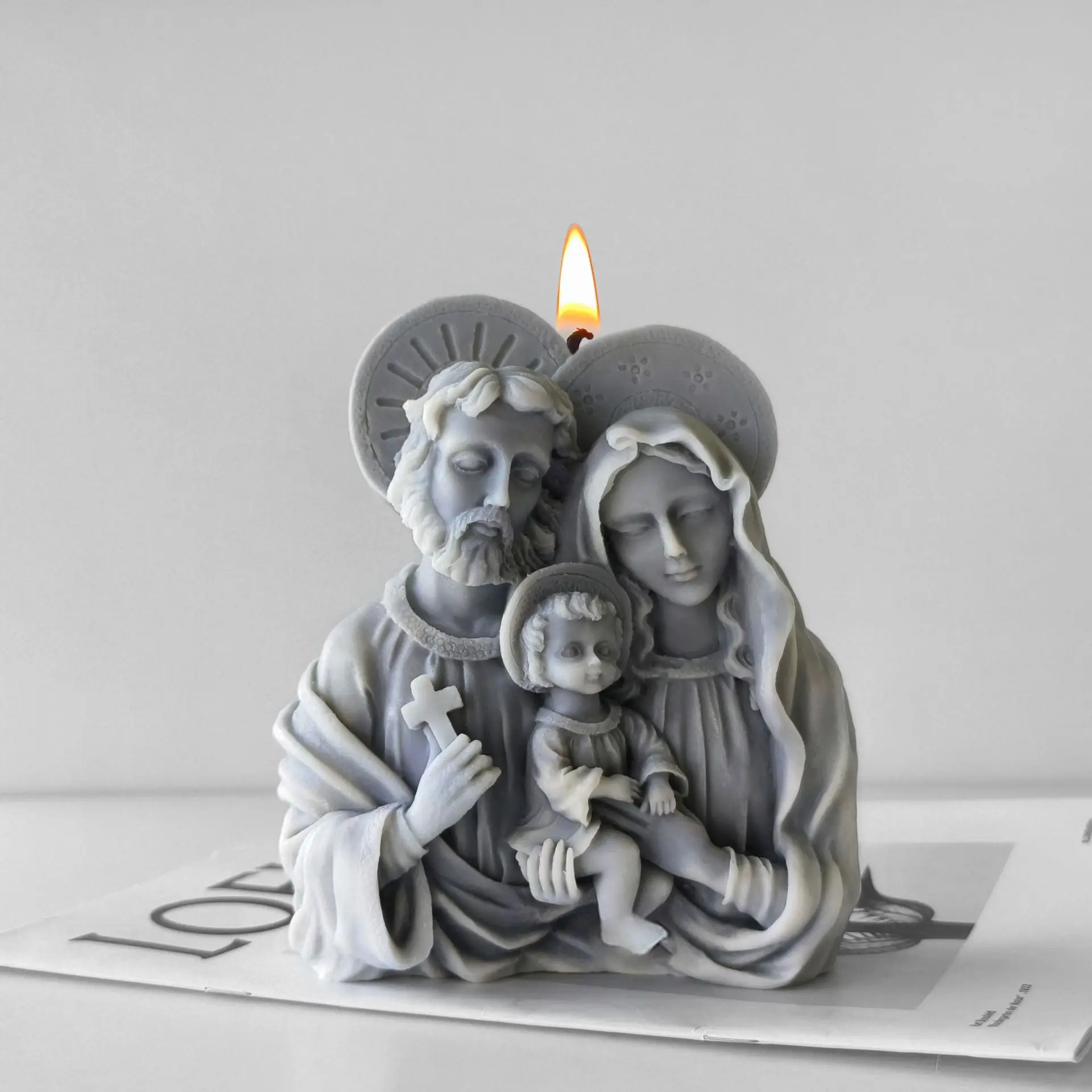 Jezus Krzyż Aroma Świeca Silikonowa Forma Jezus Portrety Halloween Krzyż Formy Gipsowe — zdjęcie 6