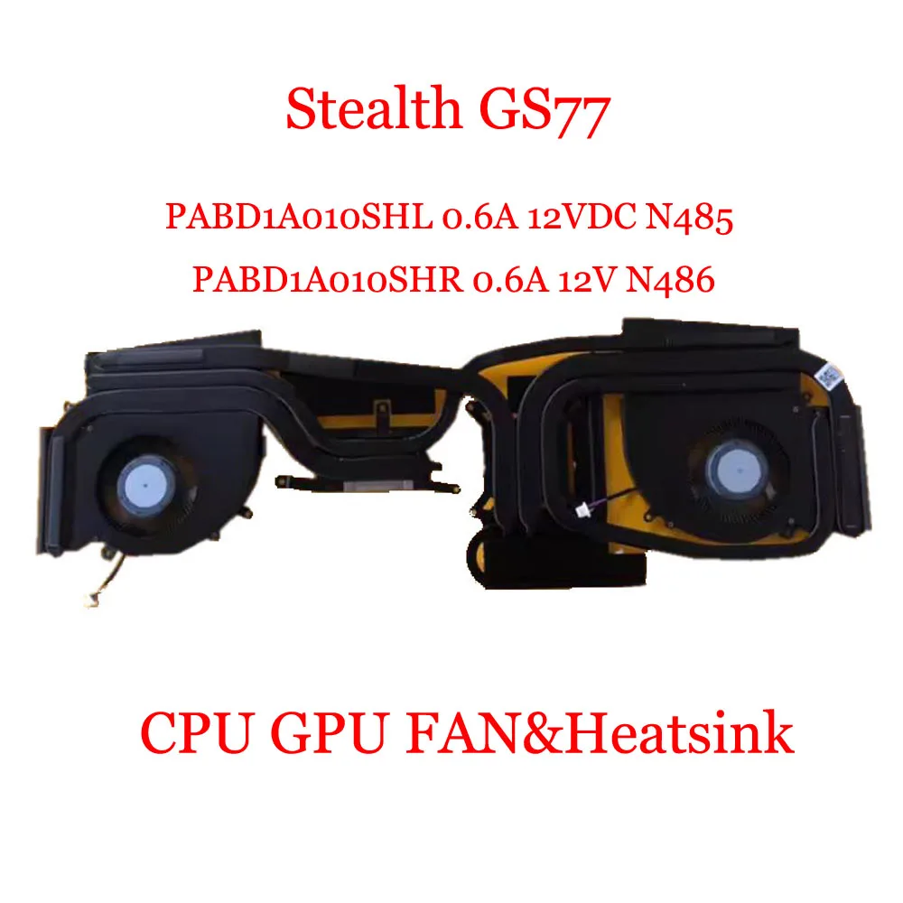 

Вентилятор и радиатор для графического процессора ноутбука MSI Stealth GS77 PABD1A010SHL 0.6A 12VDC N485 PABD1A010SHR 0.6A 12V N486 MS-17P1 Новинка