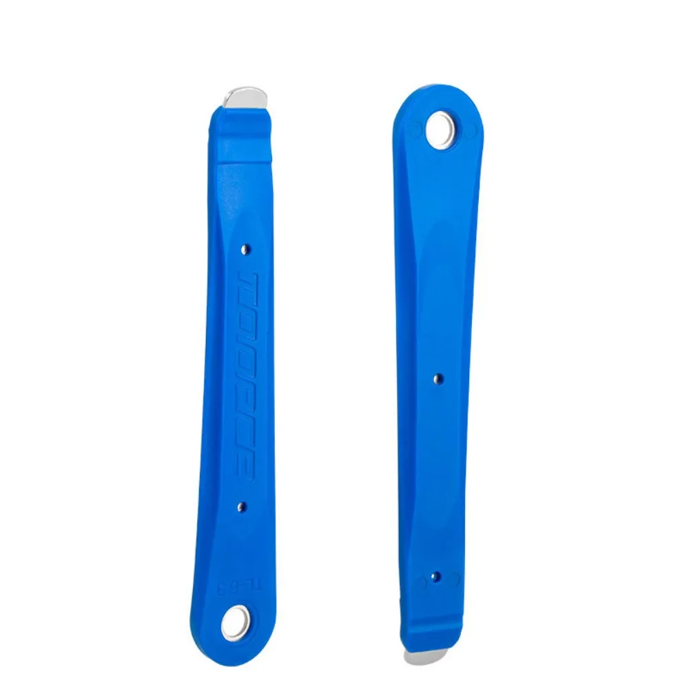 

2PCS Durable Plastic Bicycle Tire Lever Stainless Steel Blue Tyre Spoon Pry Bar Road Bike