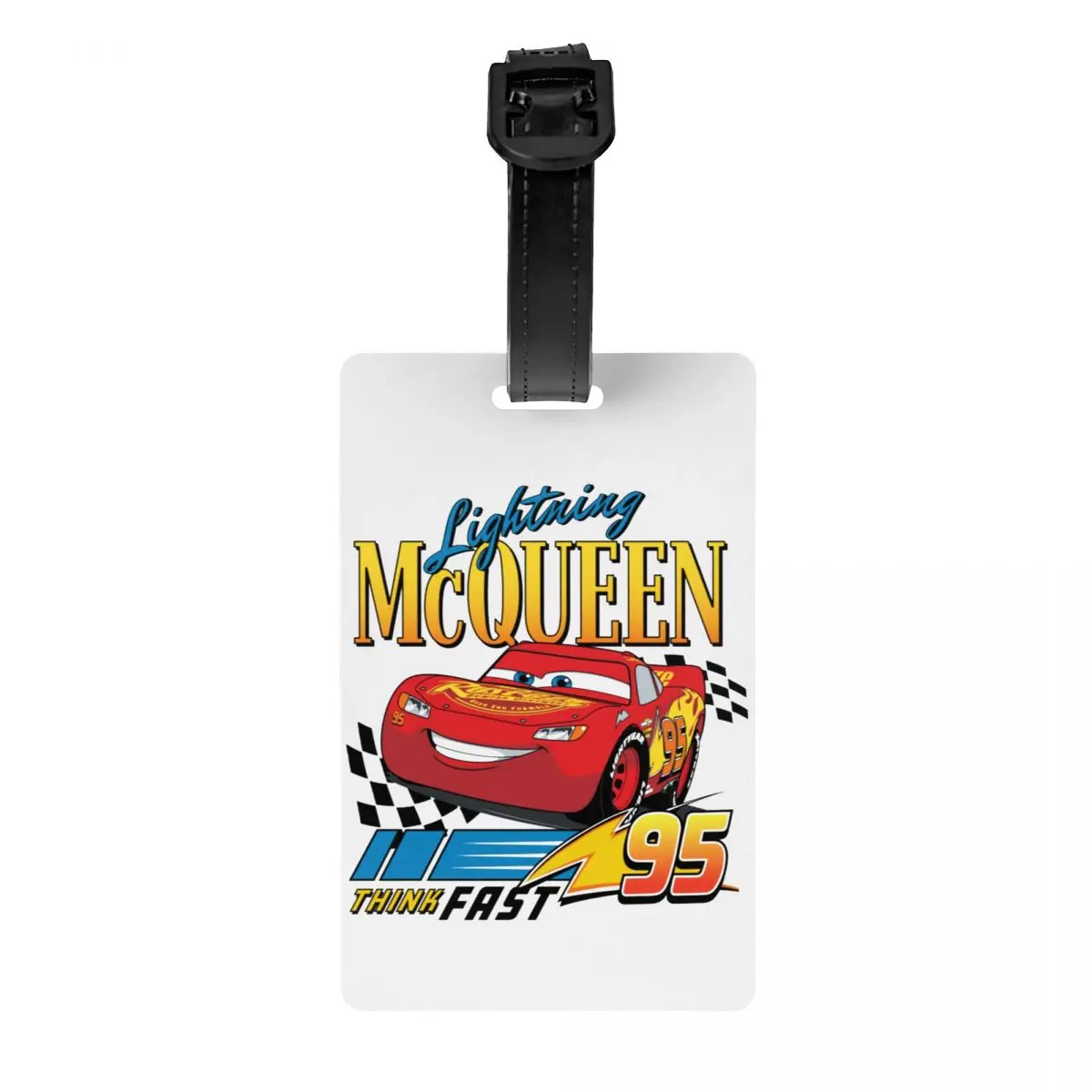 Rains-Étiquette de bagage McQueen Cartoon, étiquette de bagage, couverture de confidentialité, carte d'identité nominative