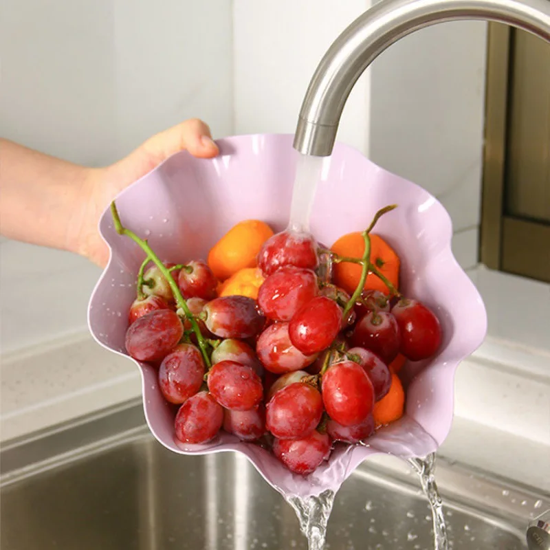 3PCS Plastic Fruit Bowl Multi-Function Fruit Stroage Plate Dessert Tray Snack Dish Flower Shape Candy Dish Storage Tableware