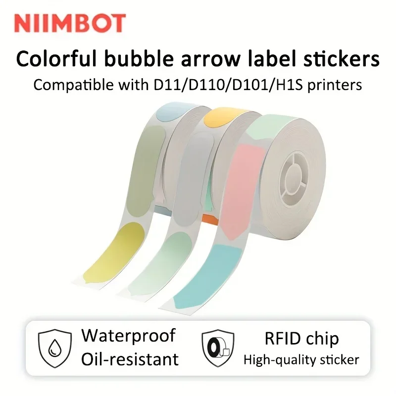 1Roll NIIMBOT D11/D101/D110 Label Printing Paper Name Sticker Waterproof Sticker Self Adhesive Cartoon Name Sticker