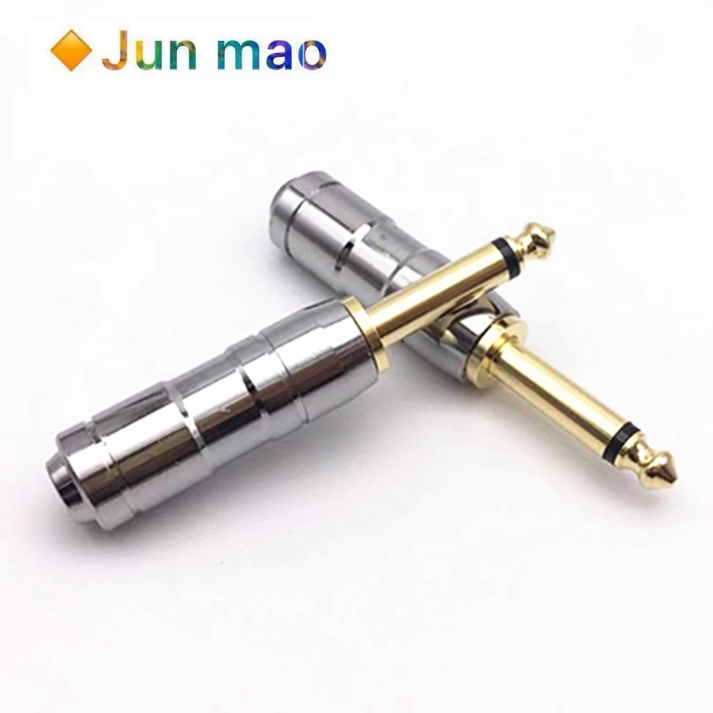 1PCS 6.5 large head 6.35 head 6.3 power amplifier plug microphone plug 6.35 single sound large two core audio plug