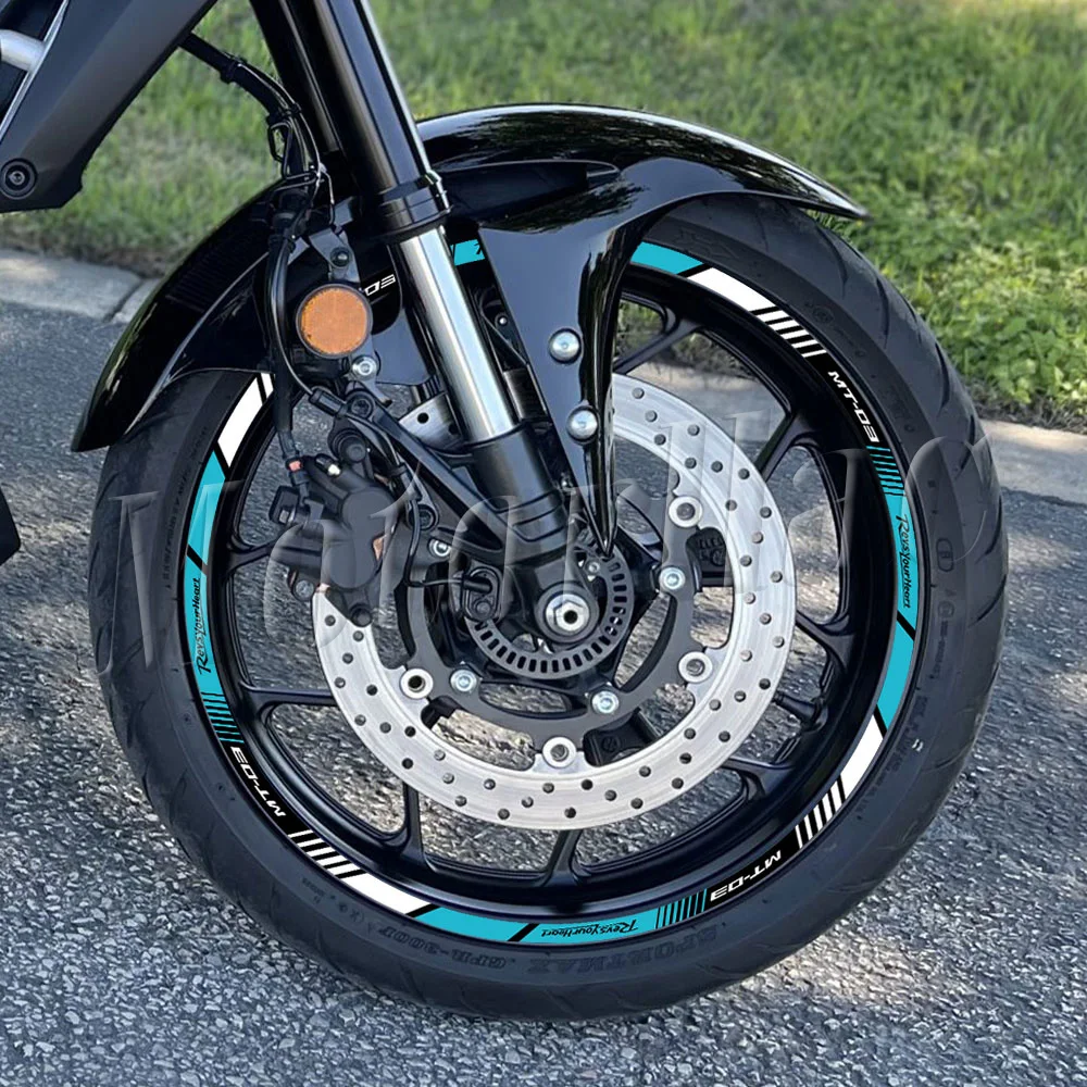 Motorrad-Felgenaufkleber Reflektierende Nabenstreifen-Aufkleber Zubehör Wasserdicht Für MT-03 MT03 mt 03 – Detail 3