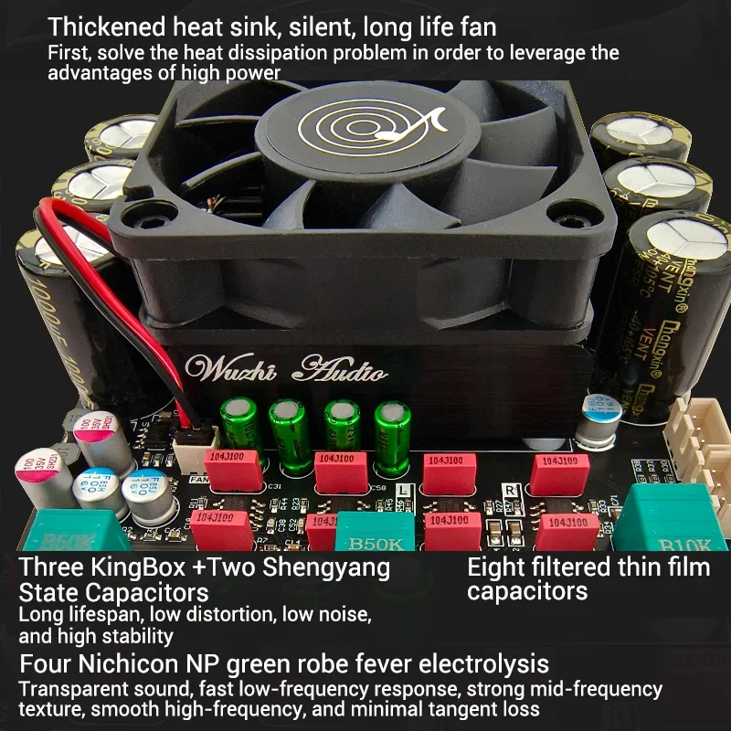 1PCS Bluetooth module 300W high-power tpa3255 digital amplifier board hifi dual channel with high and low bass adjustment AUX