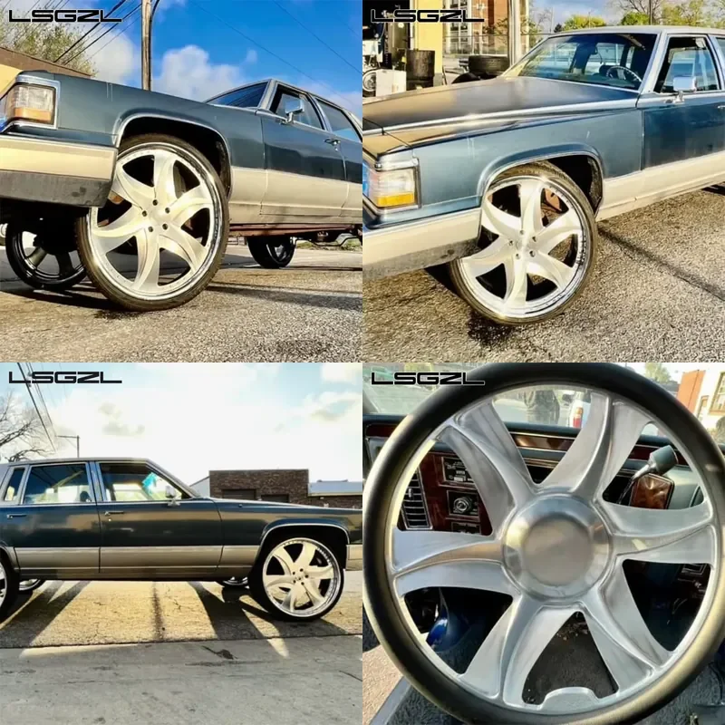 

i LSGZL Forged 2-piece 5x114.3 5x130 Custom for C8 Alloy Chrome Concave Deep Lip Rims 16-26 Inch Car Wheel