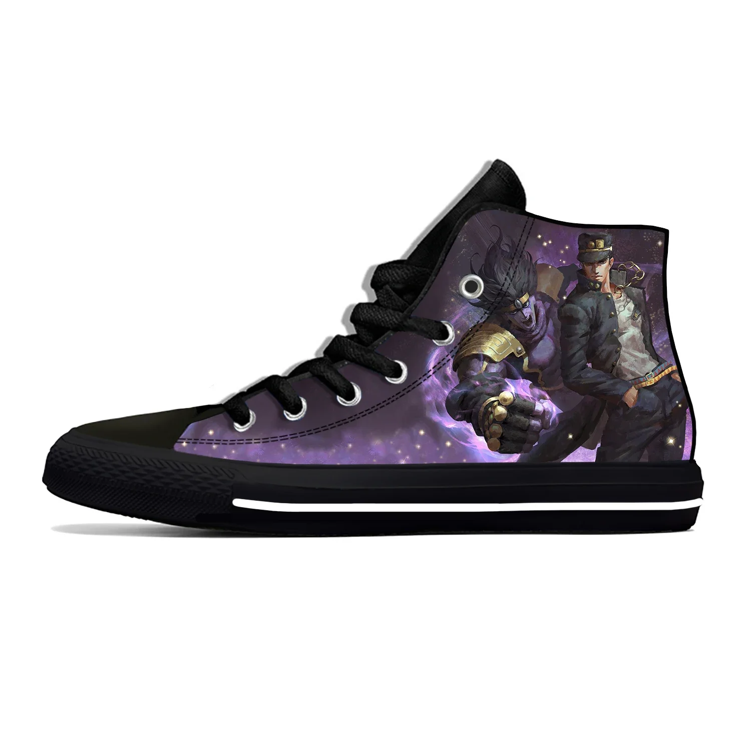 Sepatu kain kasual Kujo Jotaro petualangan aneh Anime Jepang atasan tinggi ringan bersirkulasi cetak 3D Sneakers Pria Wanita