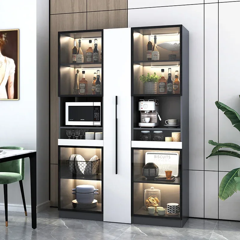 Light Luxury Wall Modern Minimalist Pull-out Multifunctional Storage Cabinet High Glass Cabinet