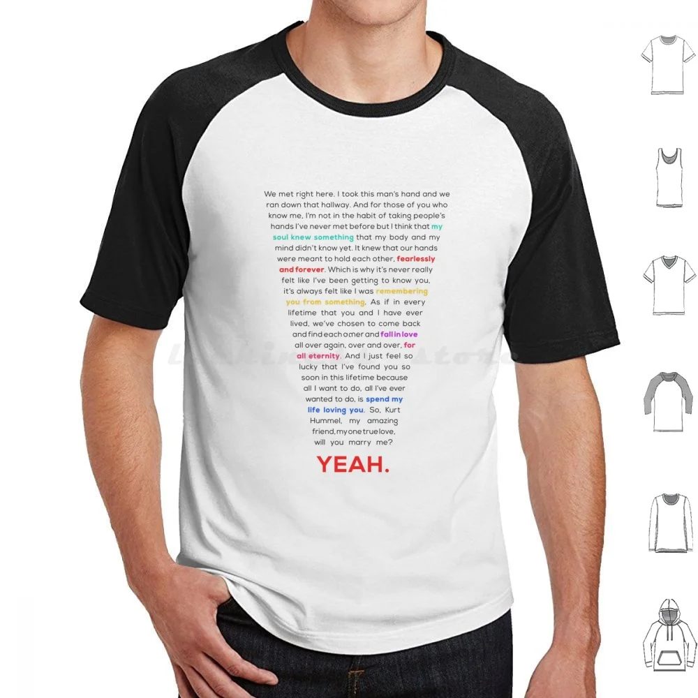 Klaine Proposal Graphic Retro Shirts For Women-Best Retro T Shirt Big Size 100% Cotton Klaine Proposal Graphic Retro For Women