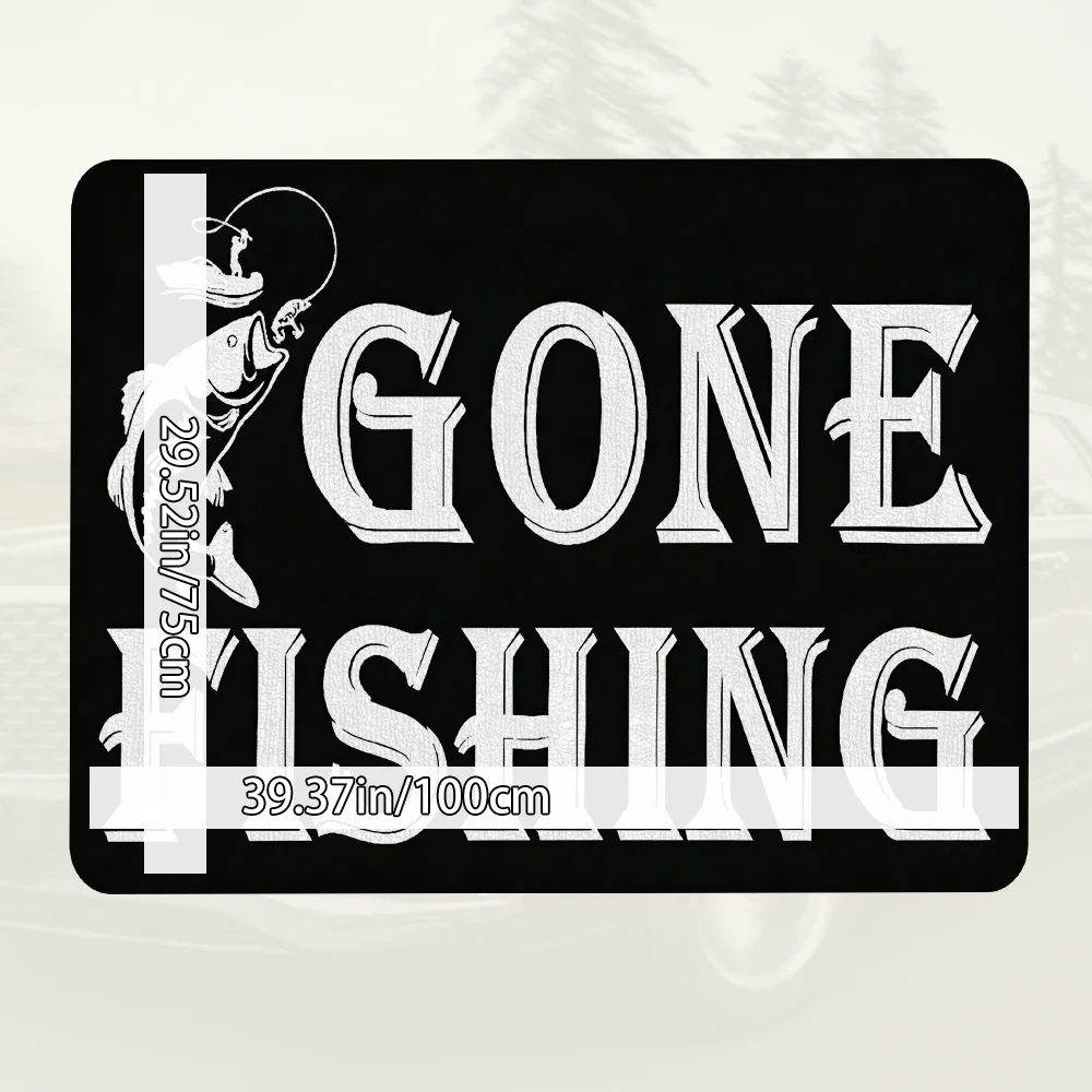 1pc 'Fishing Trip' Design Fashion Printed Car Trunk Mat - Durable & Machine Washable, Ideal For Sedans, Trucks& SUVs, High-End