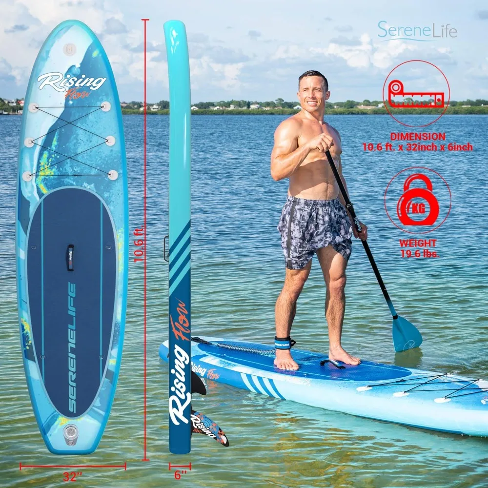 Stand up Paddle Board Inflatable - Non-Slip SUP Paddle Board Paddle, Pump, Leash