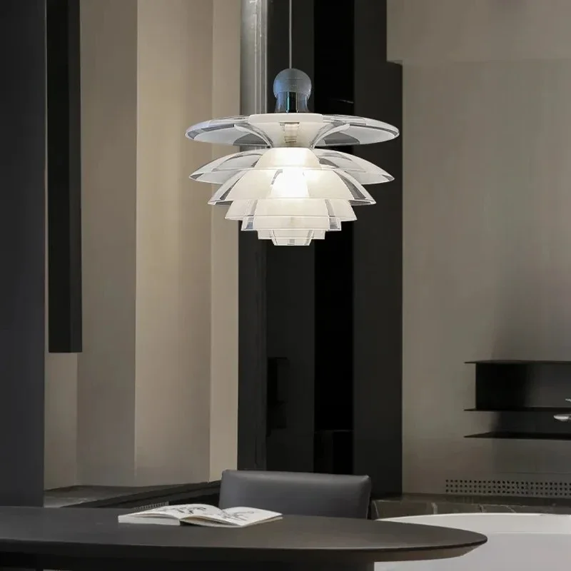 

Designer Art Glass Modern LED Ceiling Pendant Hanging Chandelier for Living Dining Room Villa Decoration Transparent