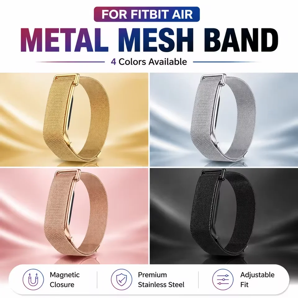 For Google Fitbit Air Hook and Loops Strap Band Breathable Quick Release Wristwatch Straps Watch Loops Bracelet for Gym Fitness