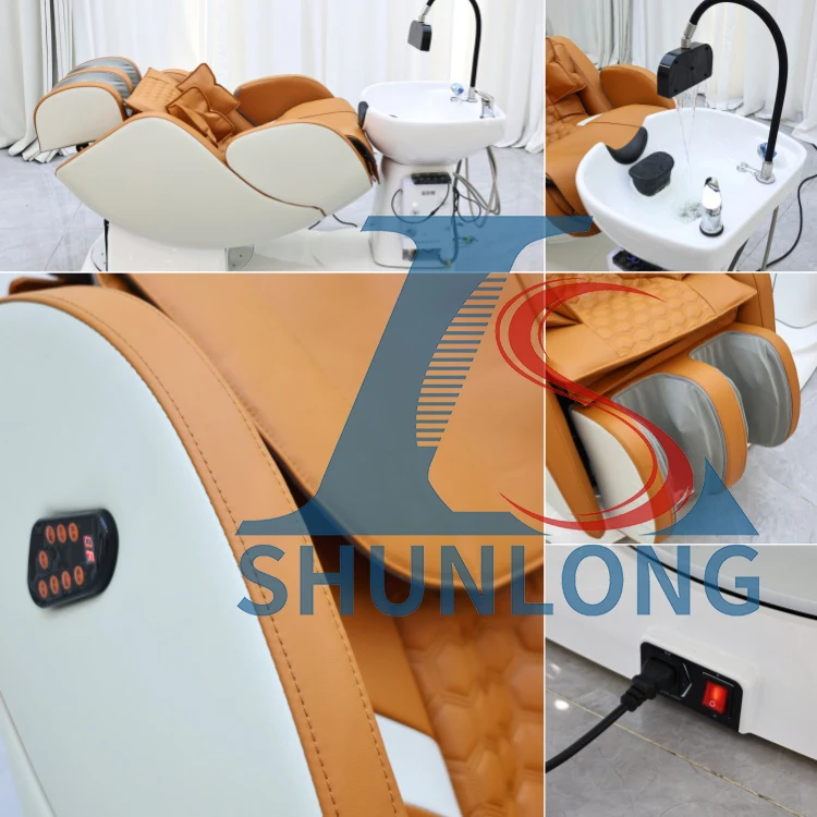 360-Degree Rotating Multi-angle Adjustable Shampoo Chair Barber Shop Advanced Shampoo Chair With Massage