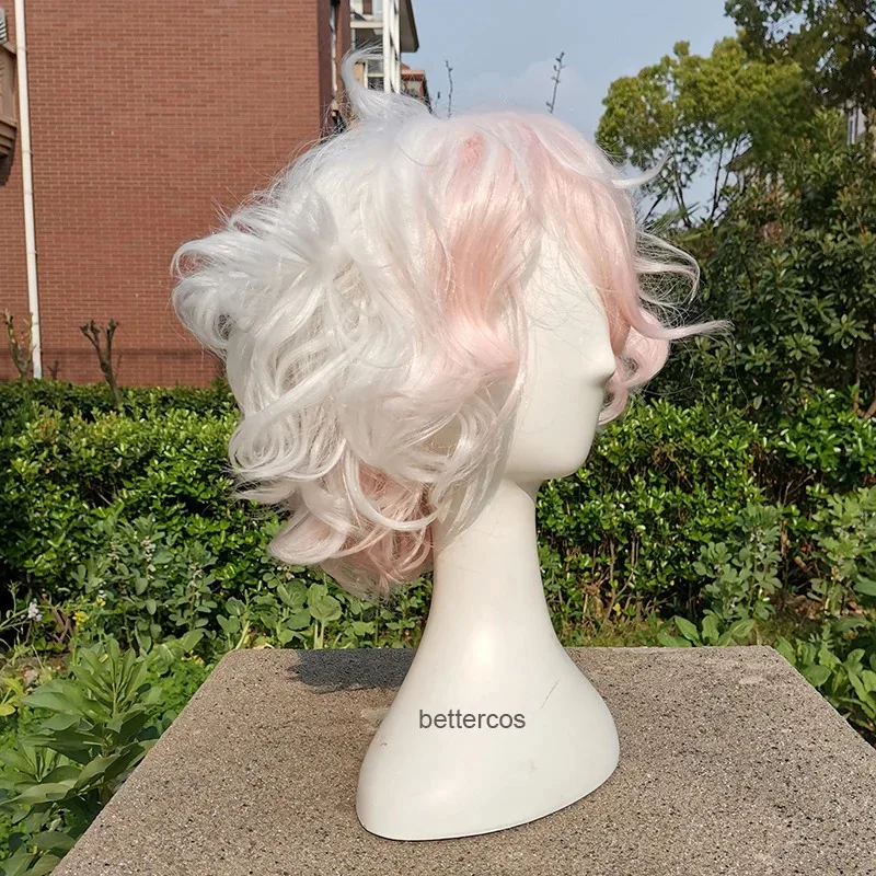 Nueva peluca de Cosplay de Komaeda Nagito Danganronpa, peluca de Cosplay de Anime, pelo sintético resistente al calor, pelucas de Cosplay de Komaeda Nagito + peluca