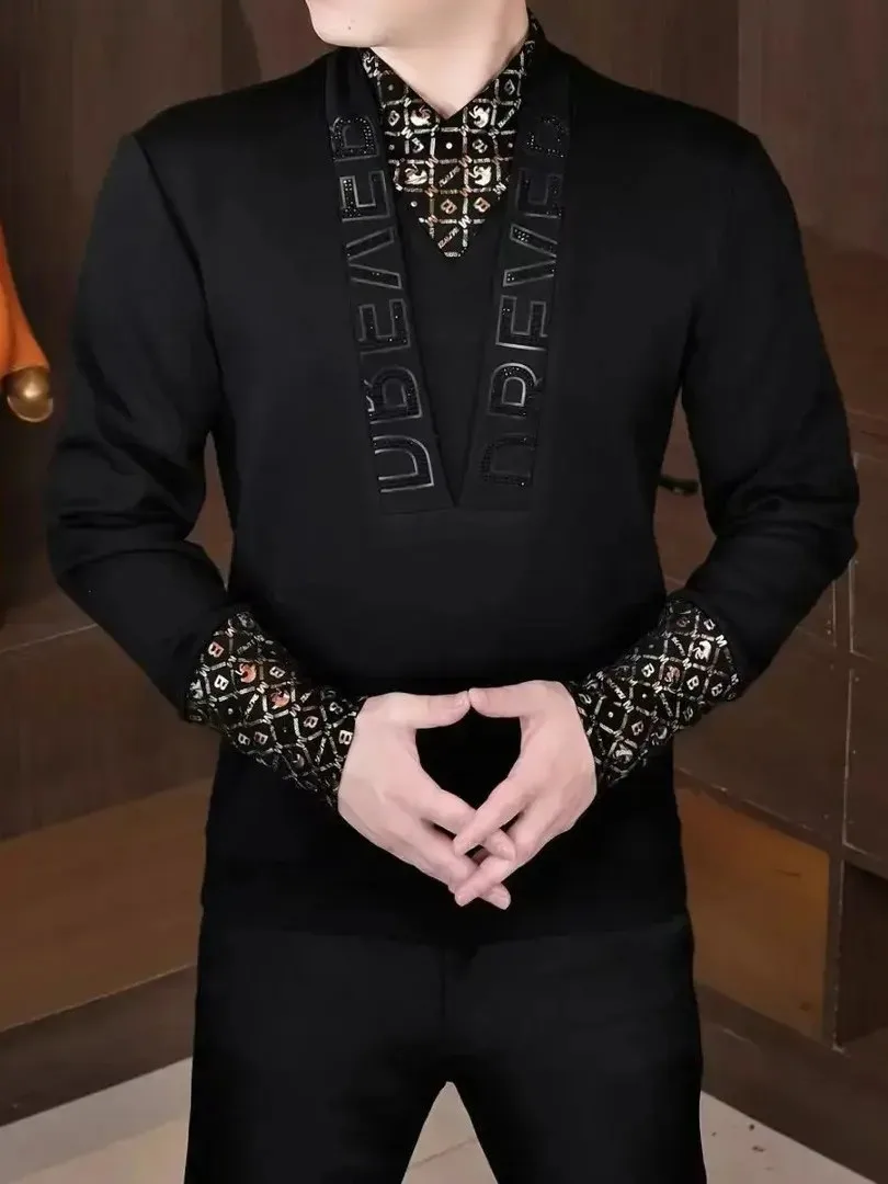 

Новая мужская утепленная толстовка с длинным рукавом и флисовой подкладкой, приталенная, повседневная, комфортная, теплая, модная, в уличном стиле, 2026