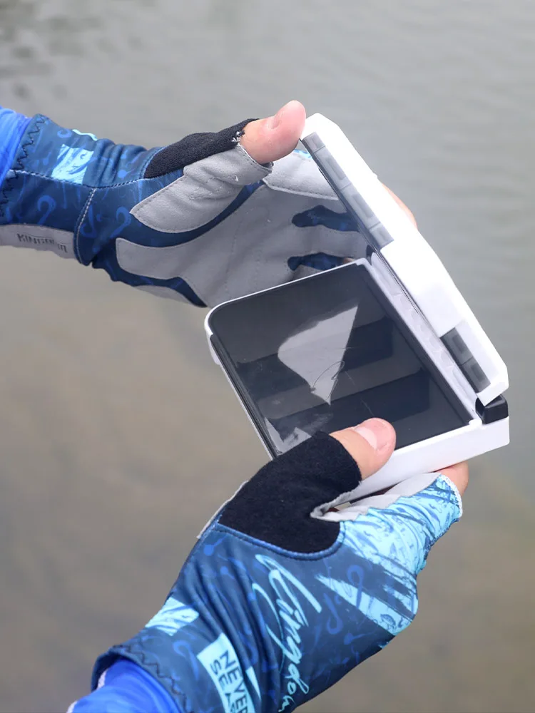 AliExpress NONE Kingdom Ice Silk Fishing Gloves UPF 40+ Sun Gloves Breathable Lightweight 3D Cutting Anti-Slip  Cycling Fishing Running