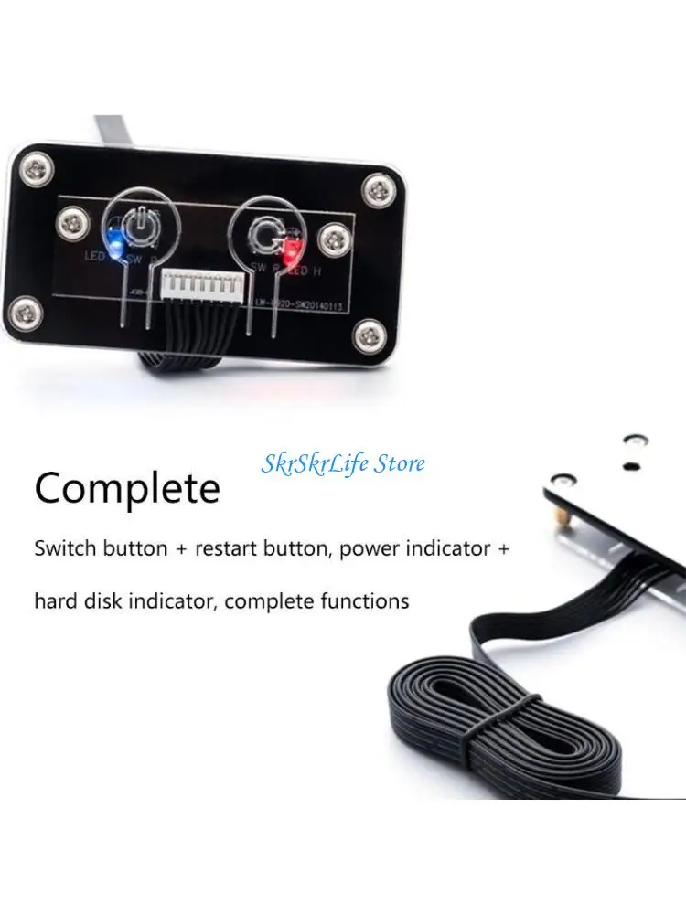 E65E Desktop Computer Switch for Water-cooled Chassis Bare Board Machines Power Button+Restart Button Concise Exquisite
