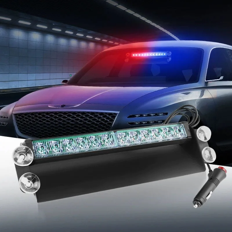 12LED Emergency LED Strobe Light Police for Car Truck Red Blue Amber White LED Flasher Beacon Warning Lamp Car Light Assembly