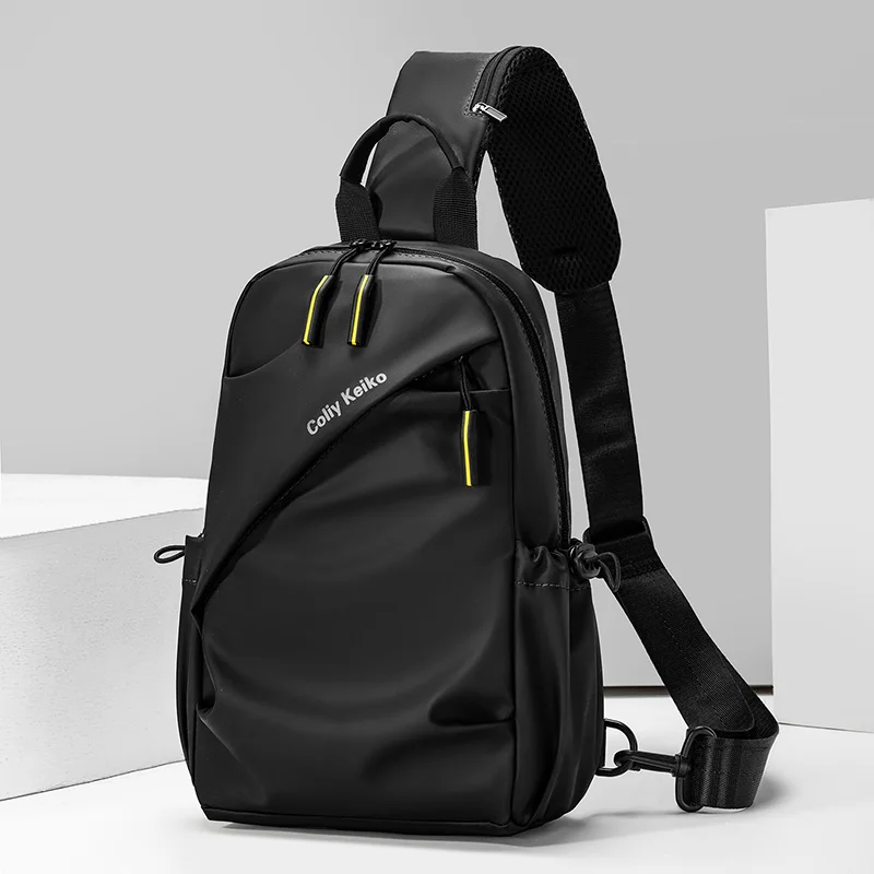 Minimalistische Herren-Brusttasche aus PU-Folie, Wasserdichte Umhängetasche, Neue Modische und Lässige Reise- und Pendler-Crossbody-Tasche – Detail 1