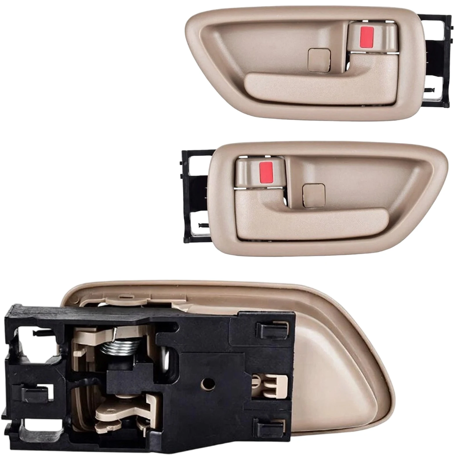 2PCS Beige Interior Door Handle Set for Toyota For Tundra (2000-2006) For Sequoia (2001-2007) Easy Installation