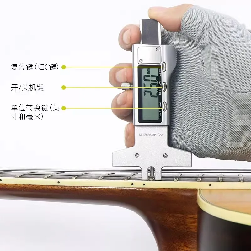 Guitar String Action Gauge Digital Display String Height Measuring Ruler Instrument Setup Adjustment Accessory For Guitars